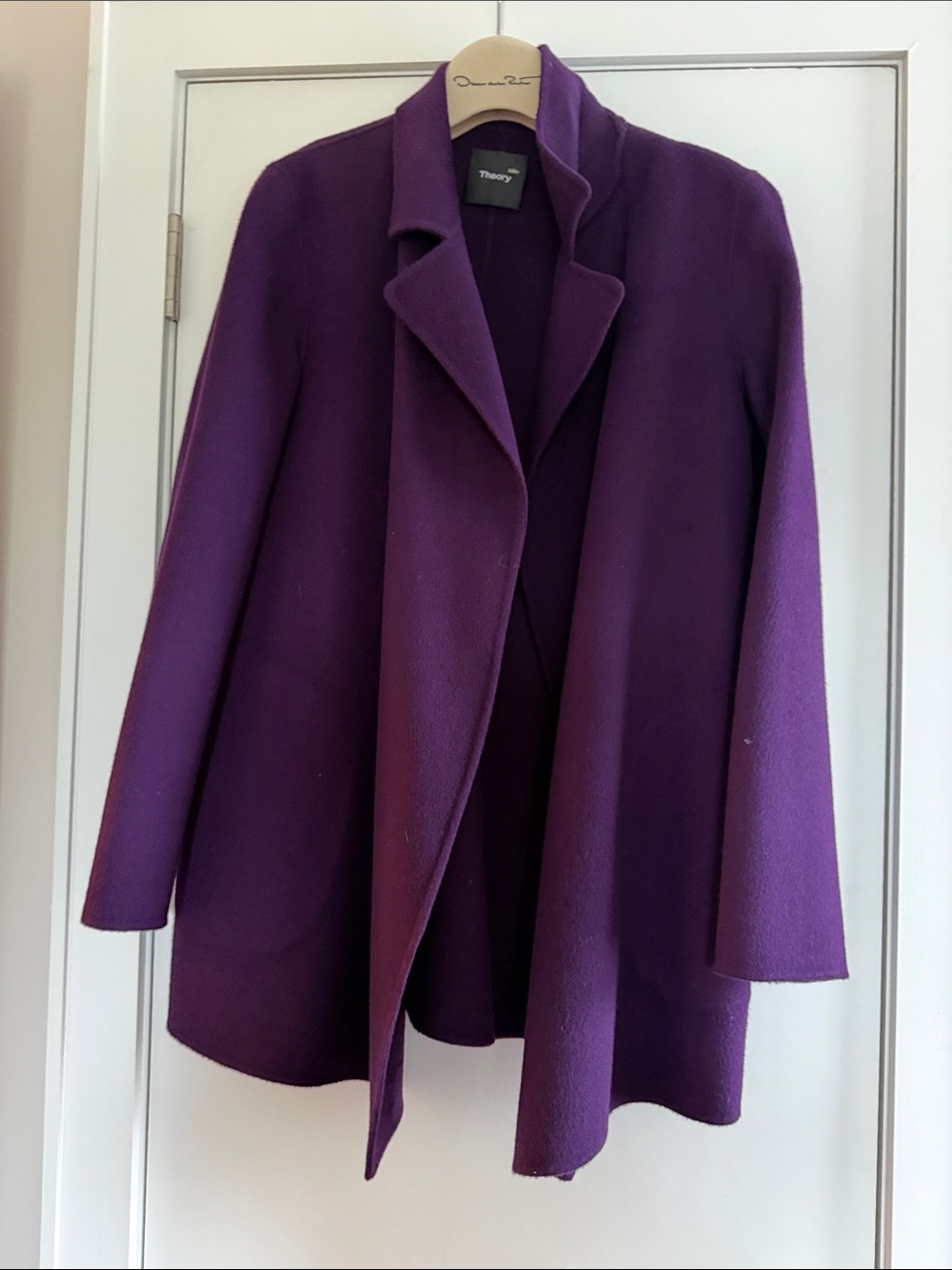 Theory Sileena New Divide Coat wool cashmere Women's Purple Cape Coat size M